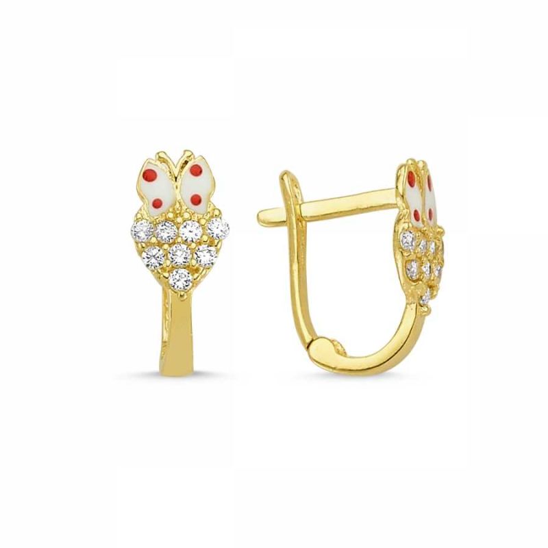 Solid Gold Kids J Earrings