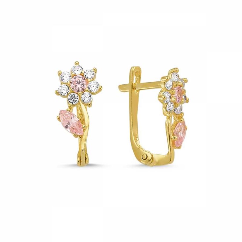 Solid Gold Kids J Earrings