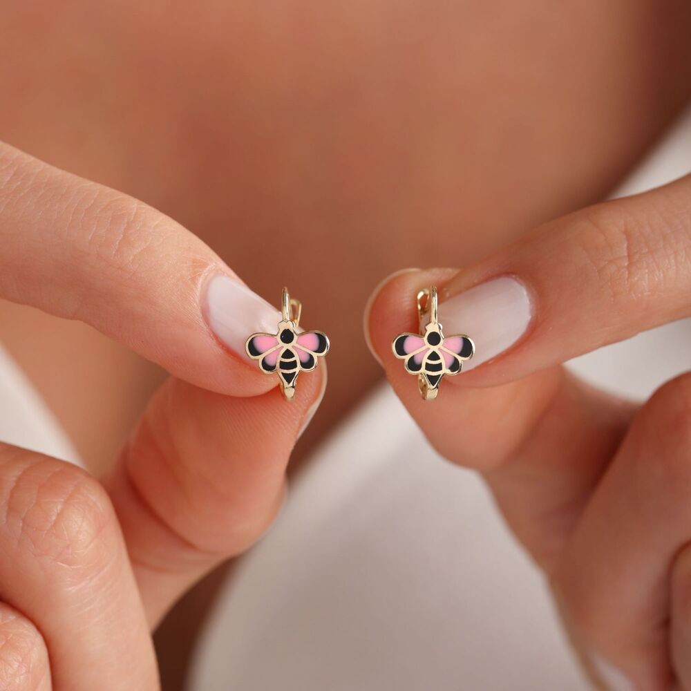 Solid Gold Kids Earrings Butterfly