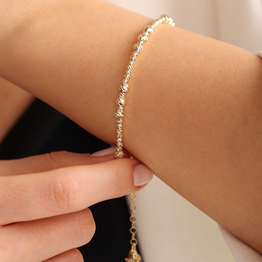 Solid Gold Dorica Bracelet Row Italy Star