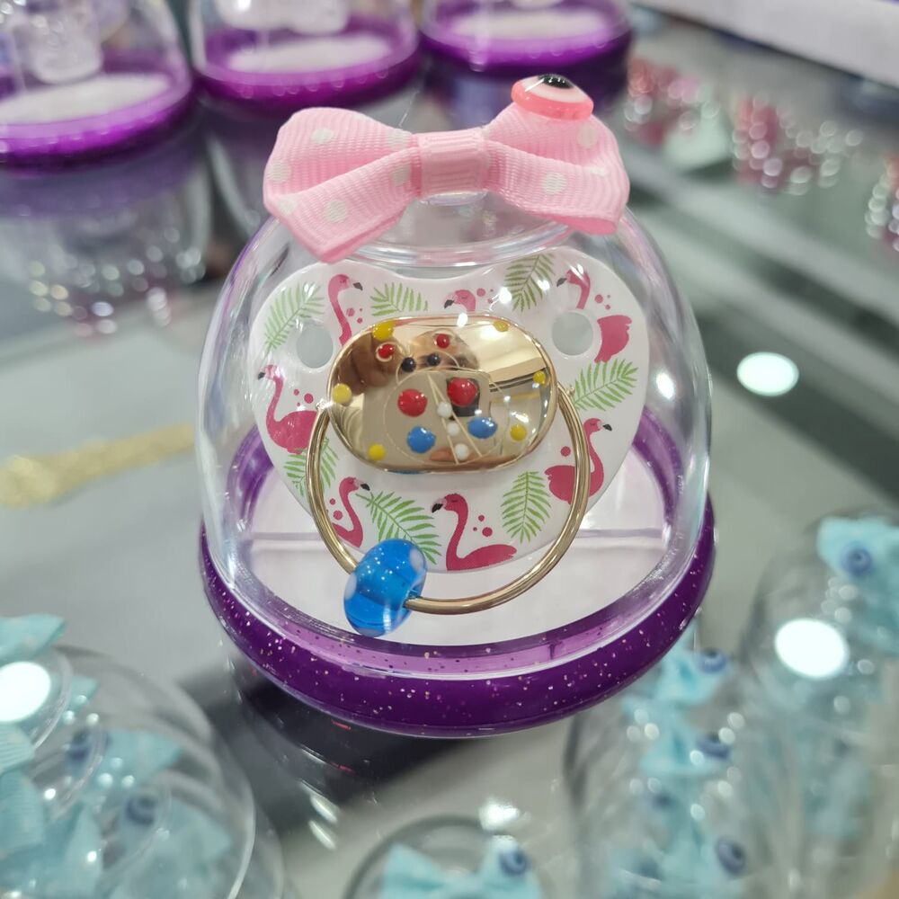 Solid Gold Pacifier Design 14K Enamel