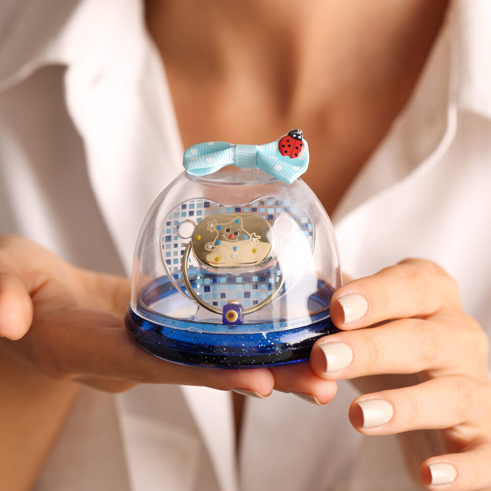 Solid Gold Pacifier Design 14K Enamel Star