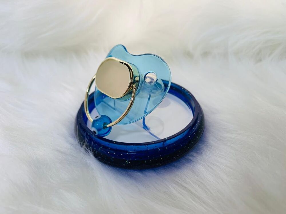 Solid Gold Pacifier Design 8K Personalized Name Boy