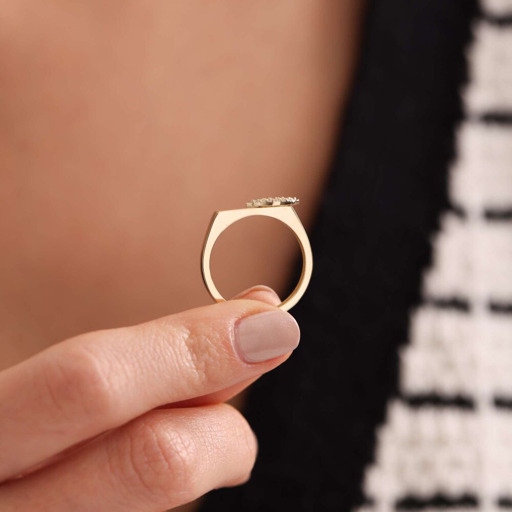 Solid Gold Evil Eye Ring