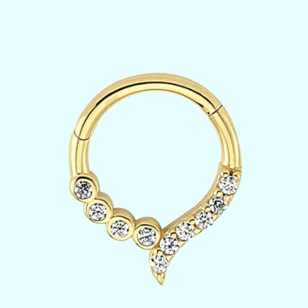 Solid Gold Hoop Piercing Waterway 14K