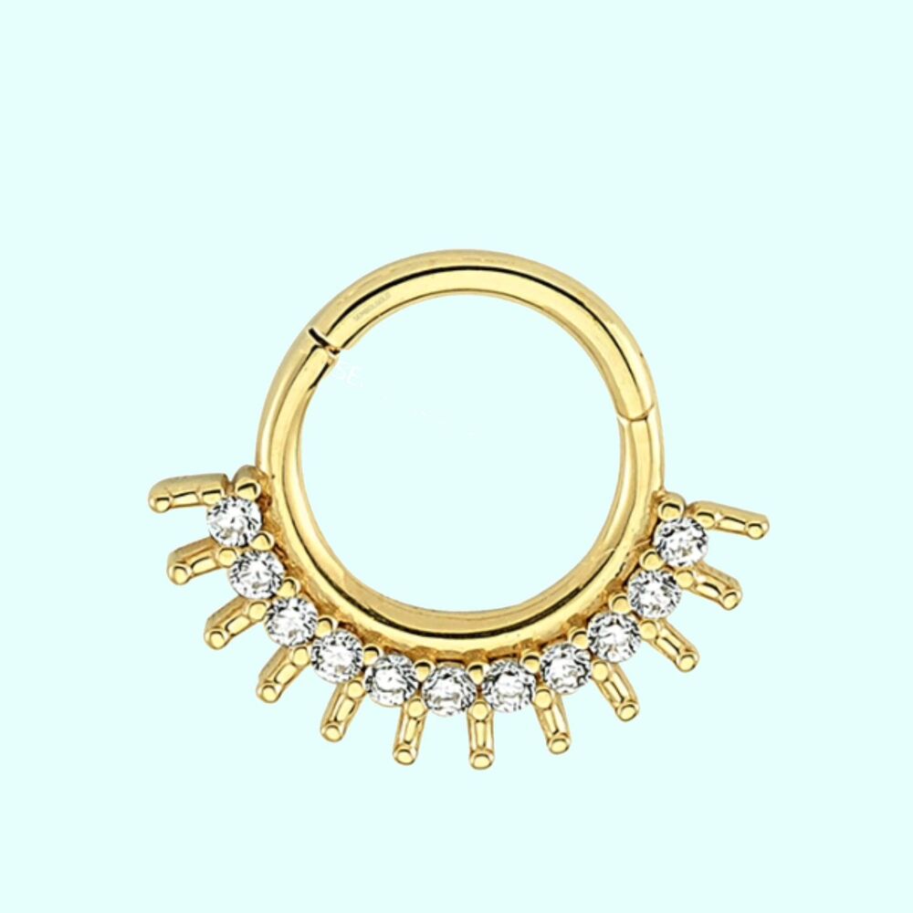 Solid Gold Hoop Piercing Waterway 14K