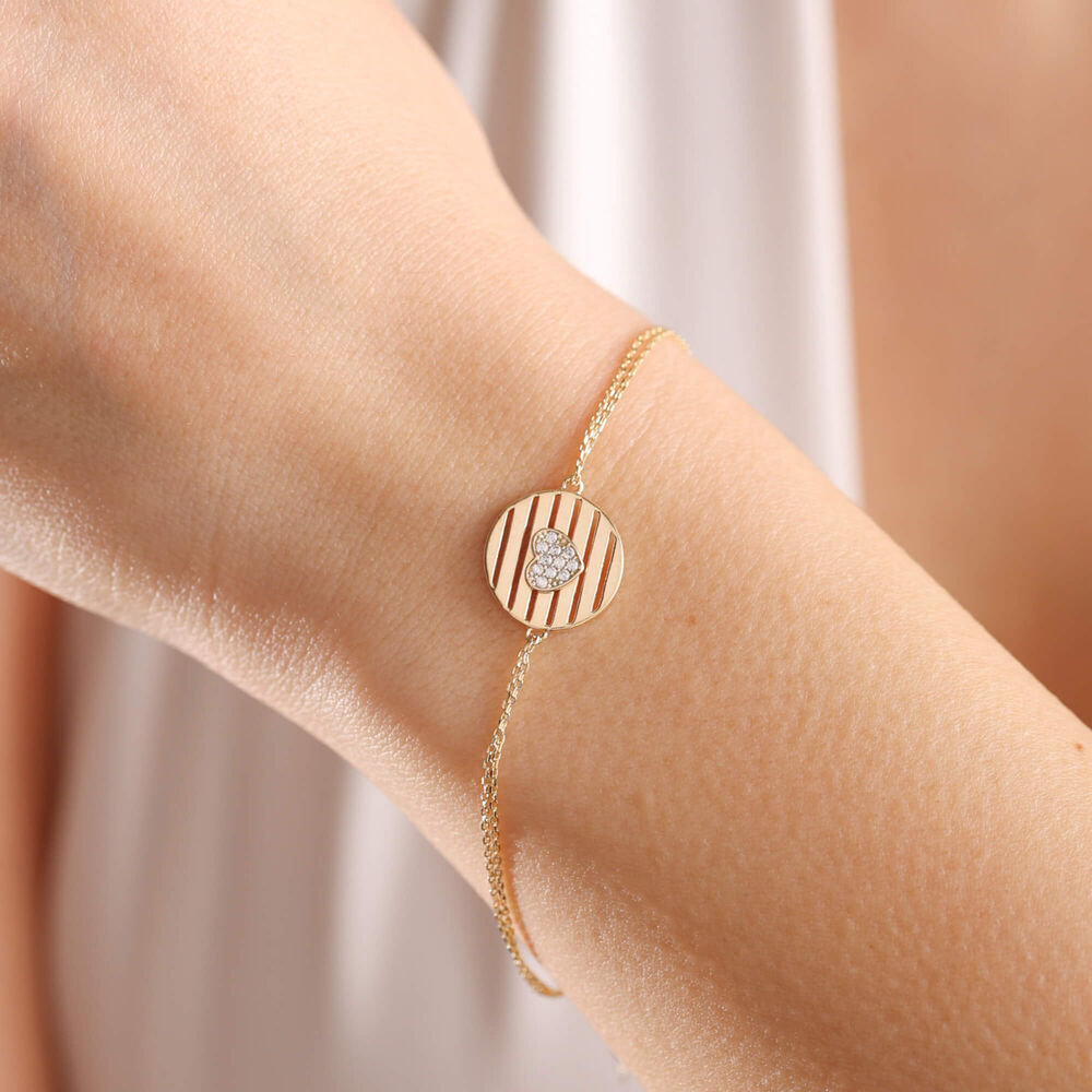 Solid Gold Heart Bracelet