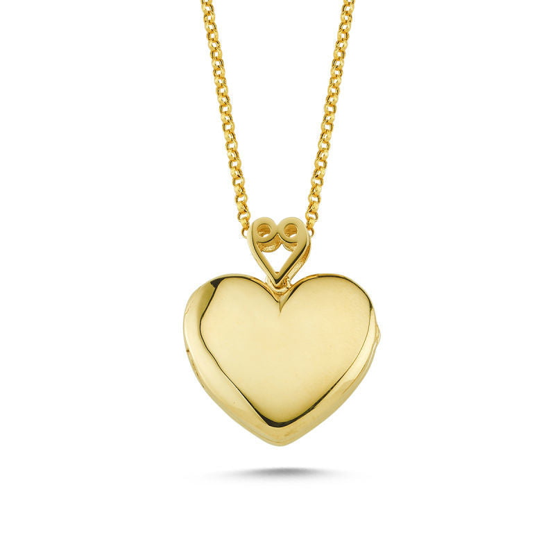 Solid Gold With Picture Necklace Doc Chain Heart