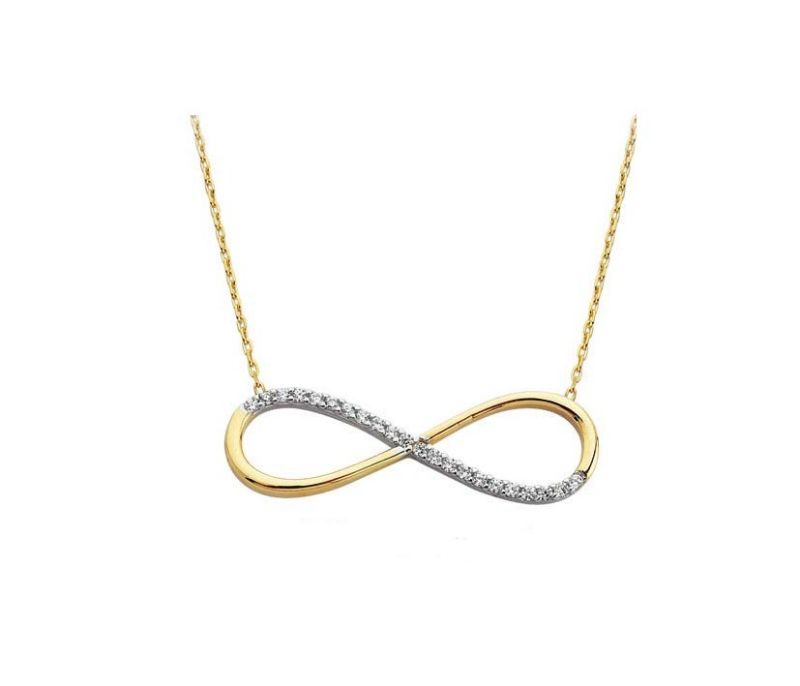 Infinity Solid Gold Necklace 14K