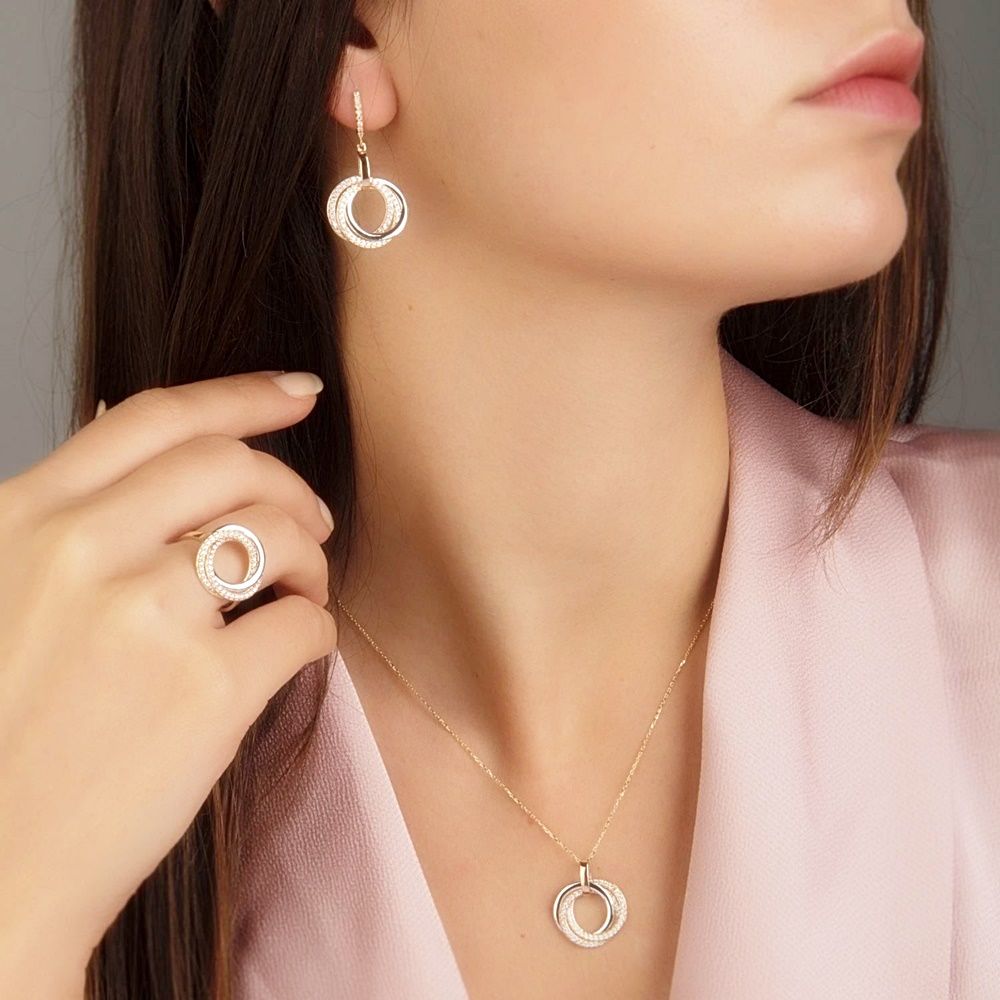 Solid Gold Set Three Hoop Triacolor