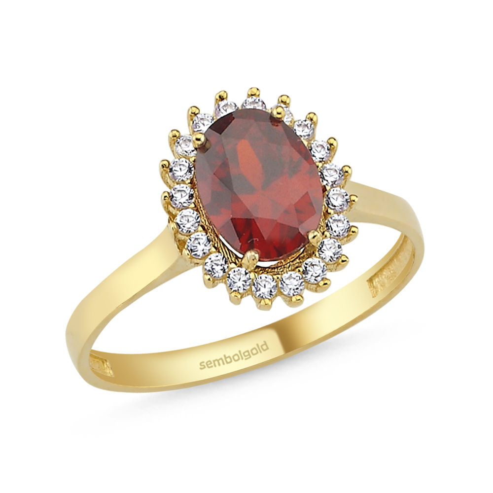 Anturage Solid Gold Ring Quartz Topaz Gemstone