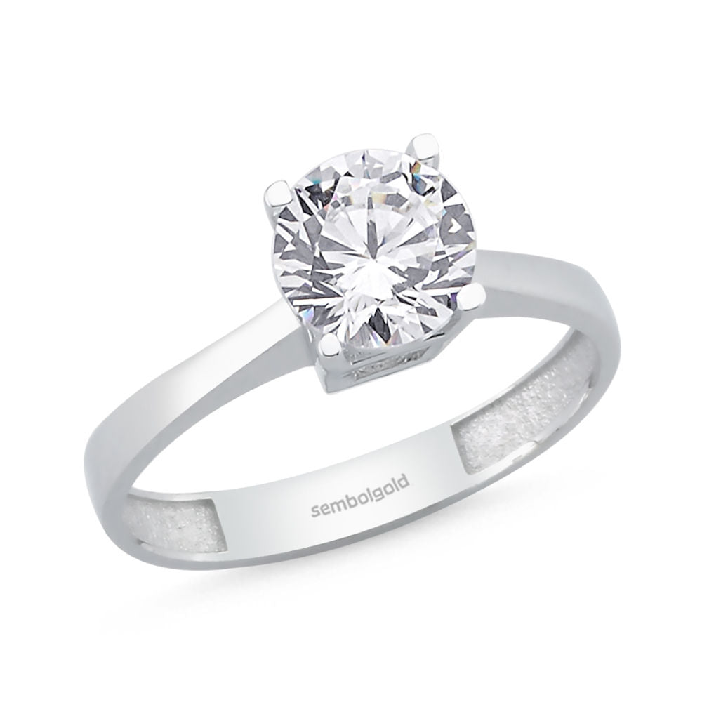 White Solid Gold Solitaire Set