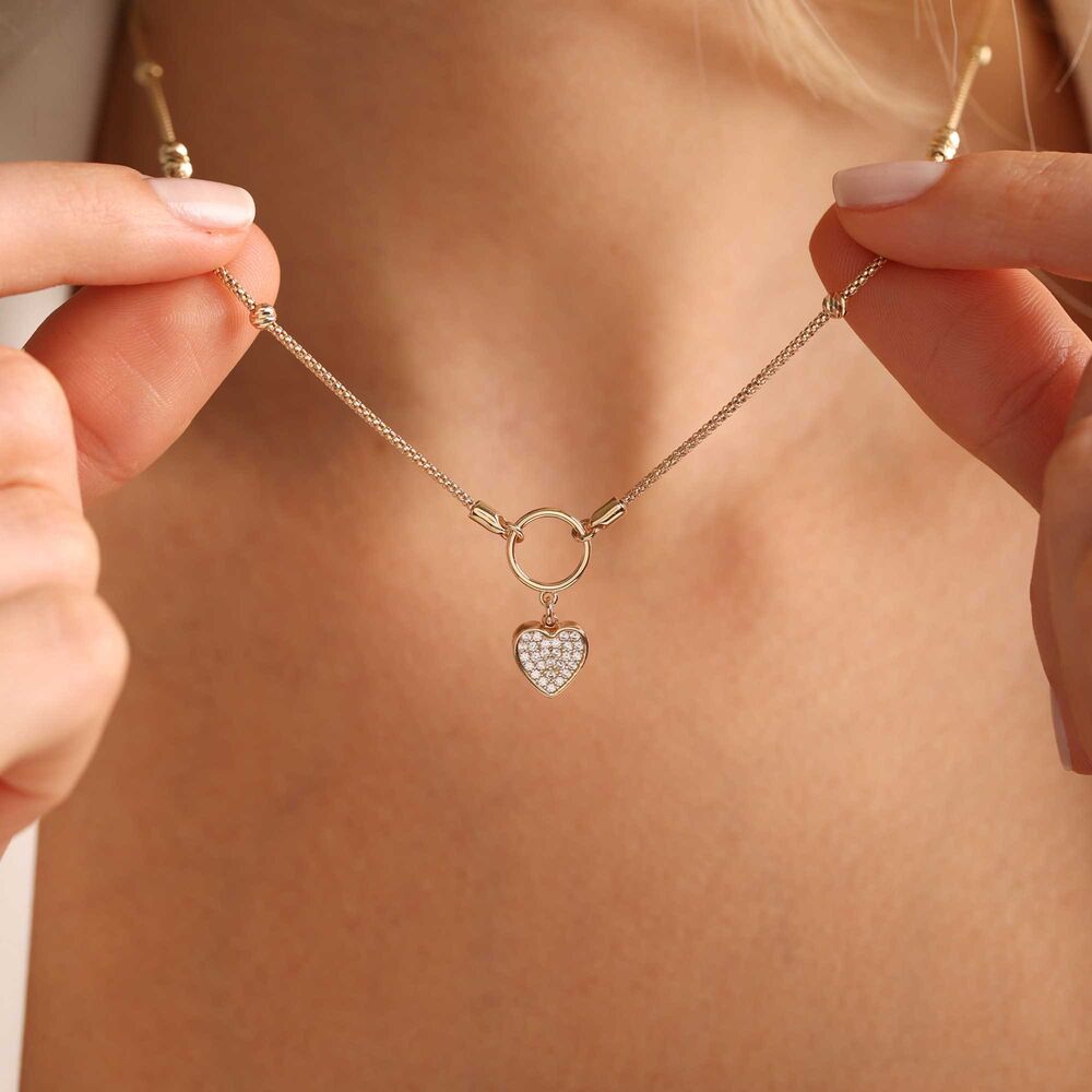 Chooker Solid Gold Bird Cage Chain Heart Form