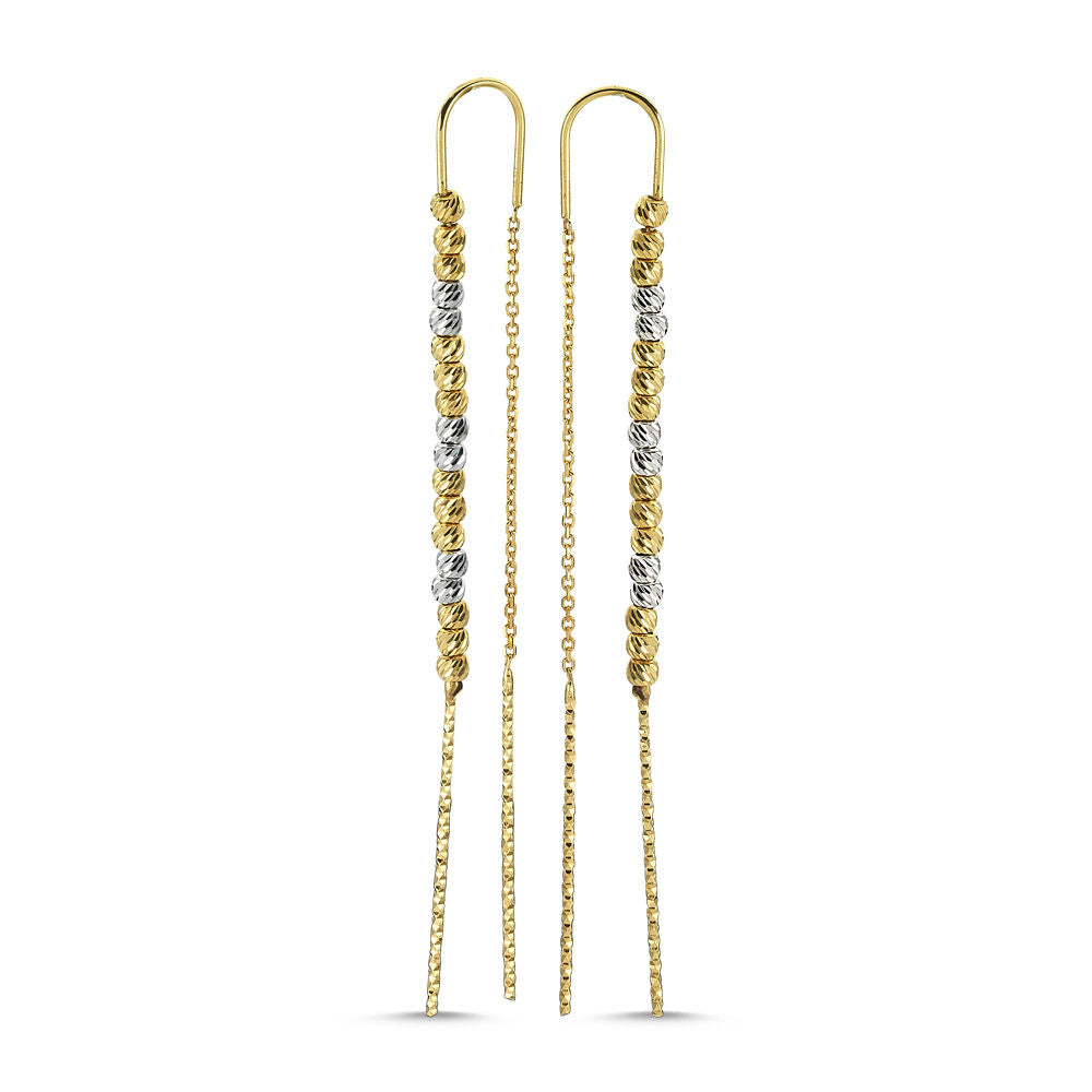 Dorica Solid Gold Earrings 14K Yellow And White