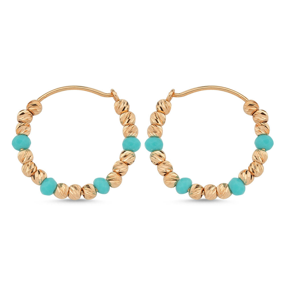 Dorica Solid Gold Earrings Turquoise Gemstone