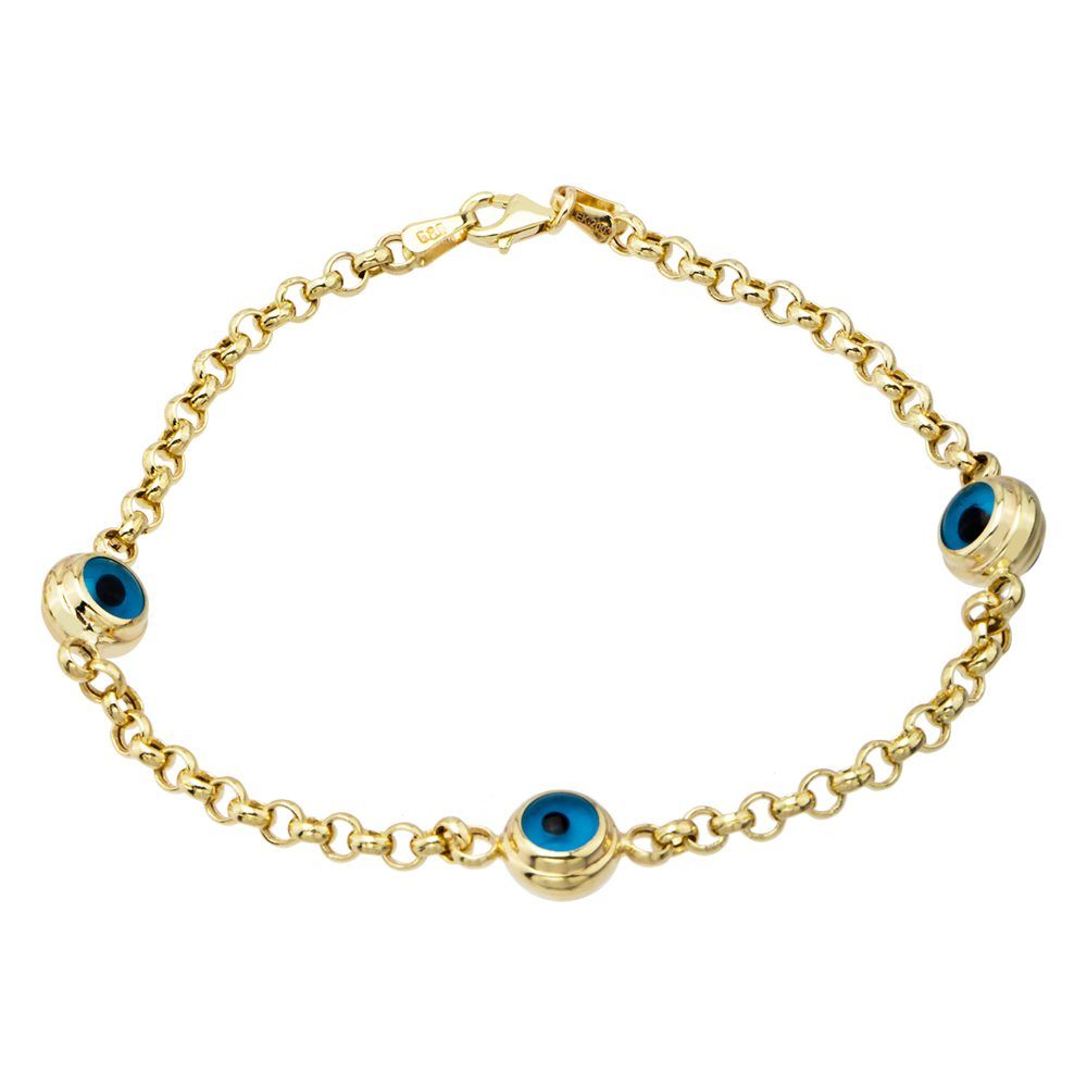 Evil Eye Solid Gold Bracelet