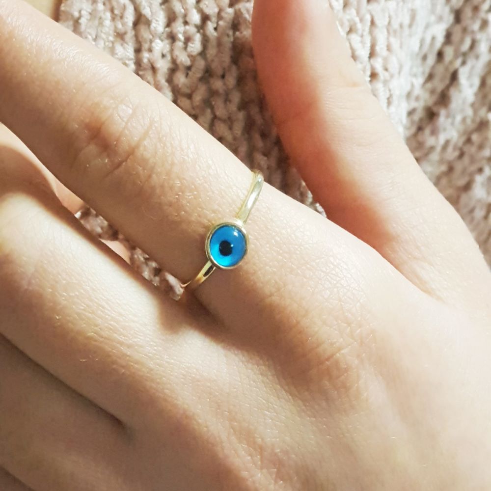Evil Eye Solid Gold Ring