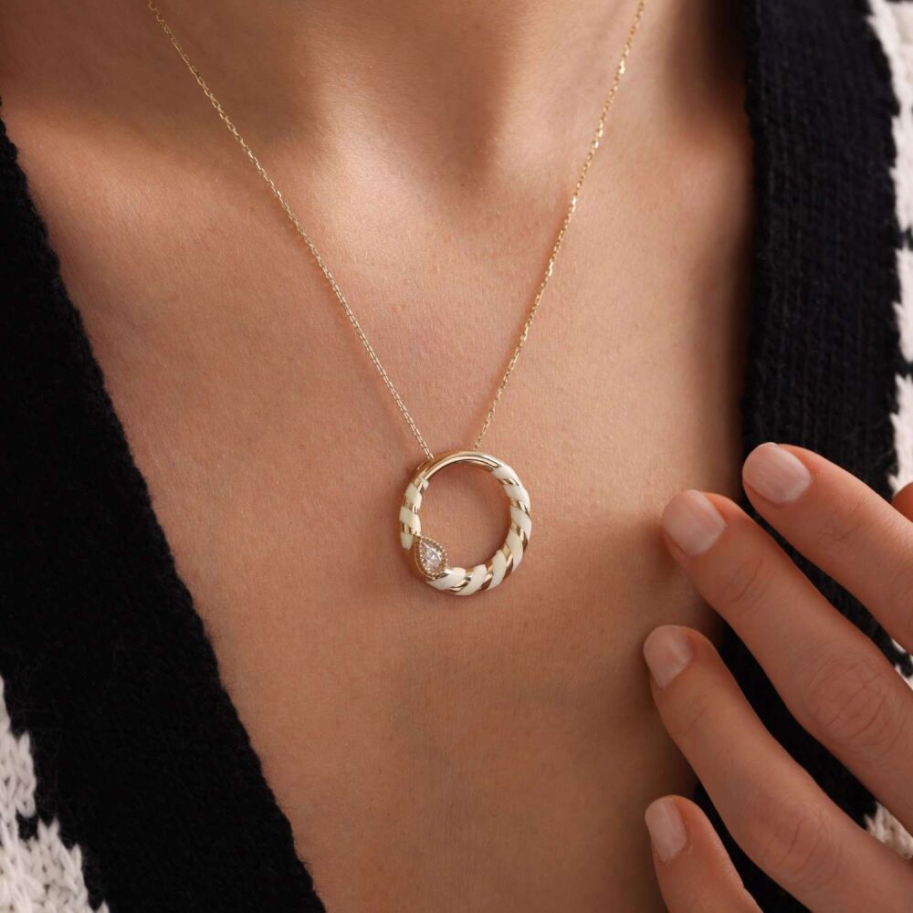 Design Solid Gold Necklace Feraye Enamel