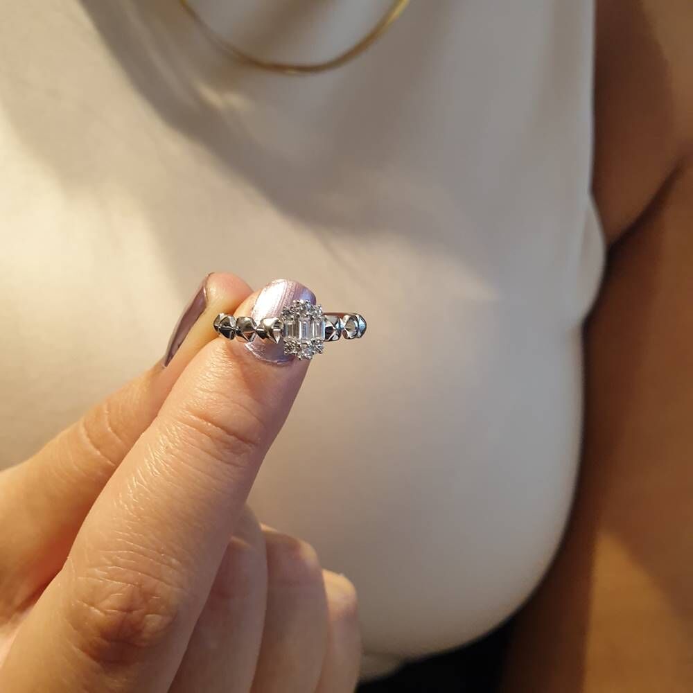 14K Solid Gold Baguette Ring