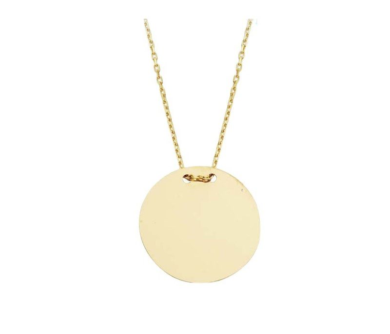 Plate Solid Gold Name Necklace