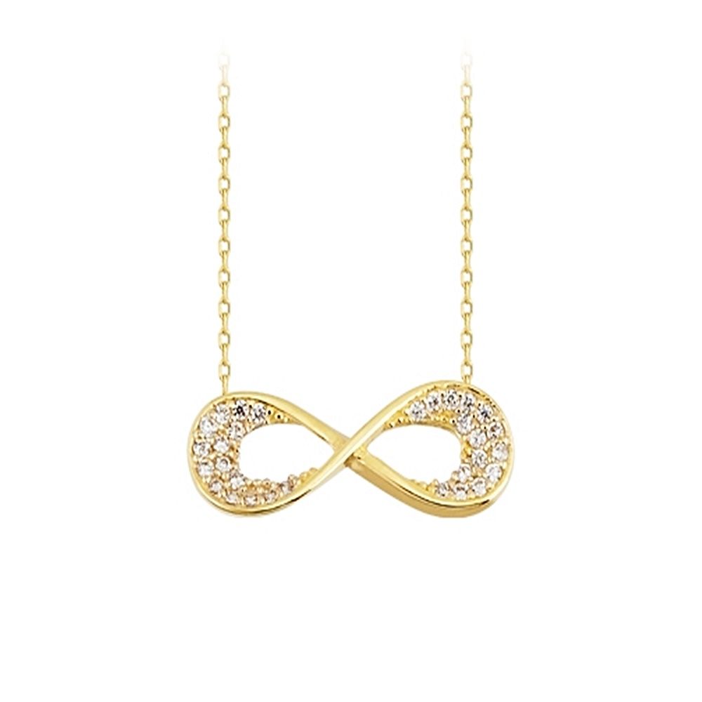 Infinity Solid Gold Necklace 14K Solid Gold