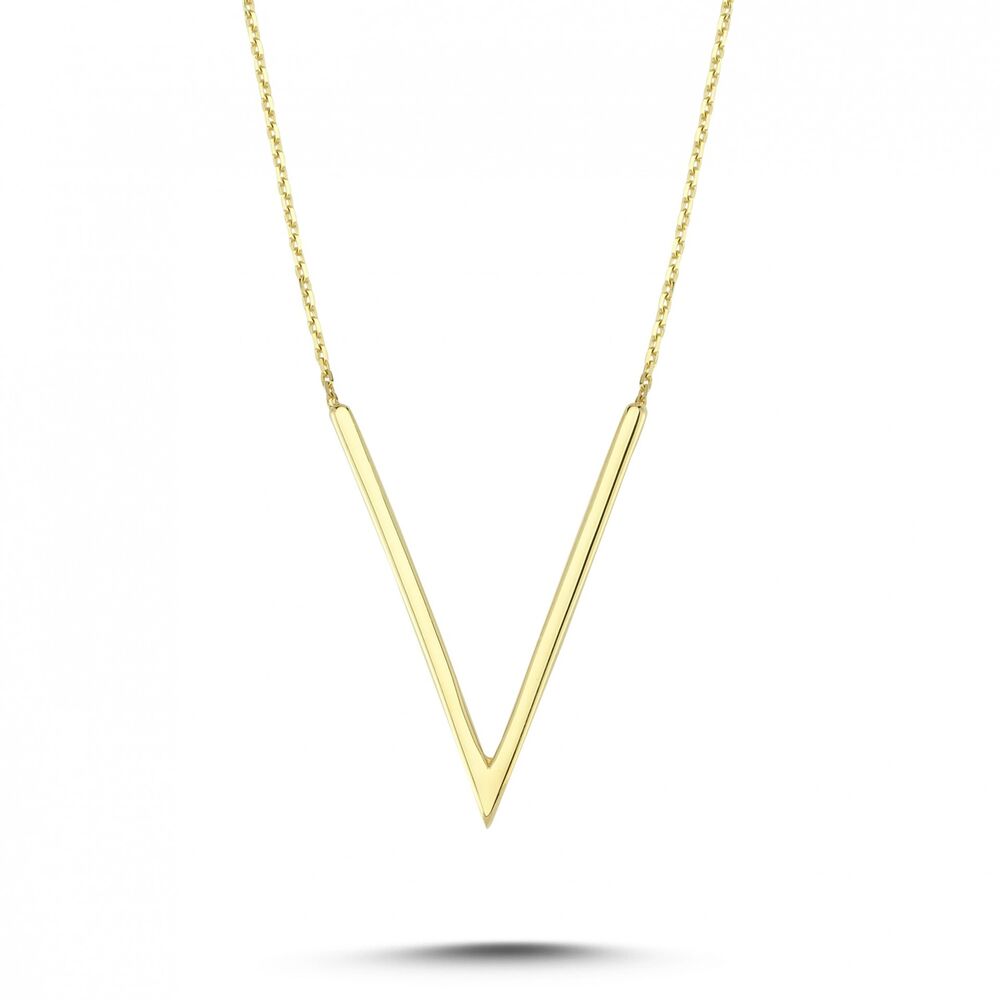 Triangle 14K Solid Gold Necklace