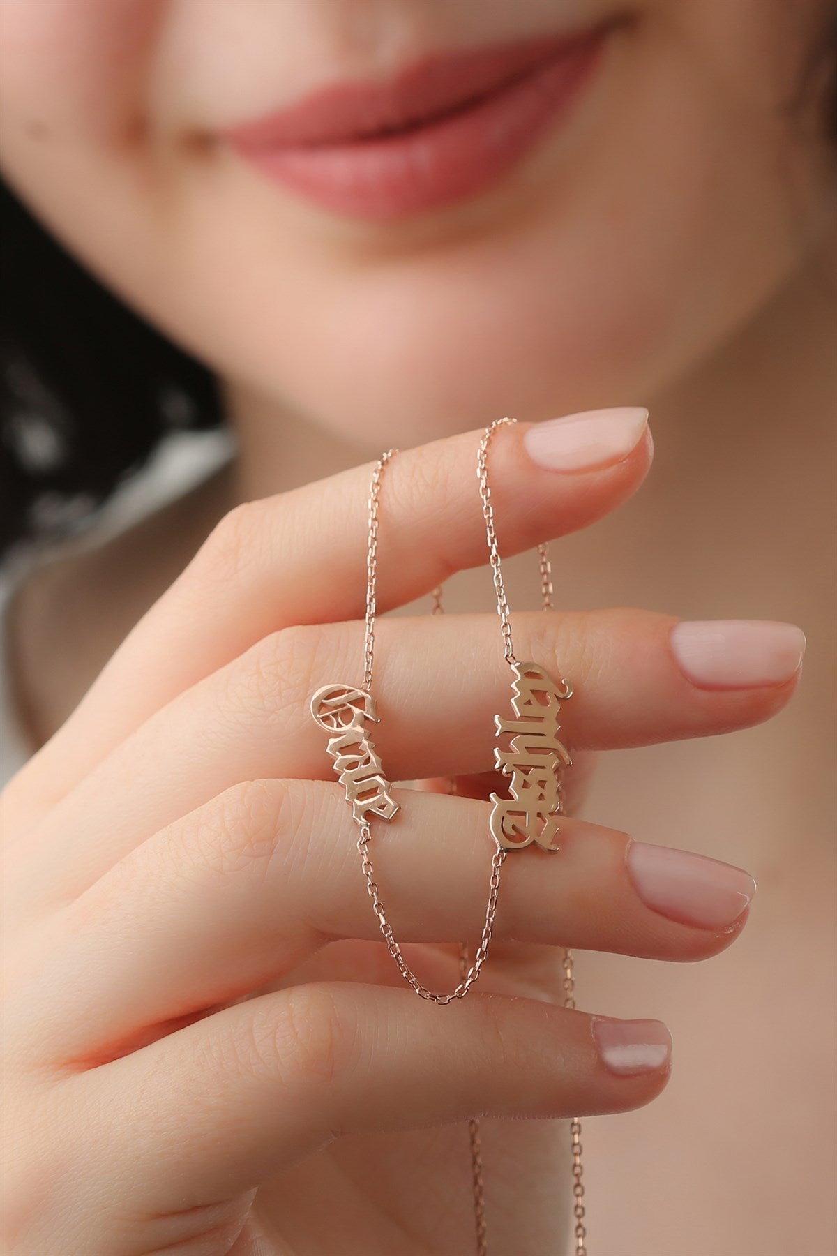 Collar Doble Nombre Plata