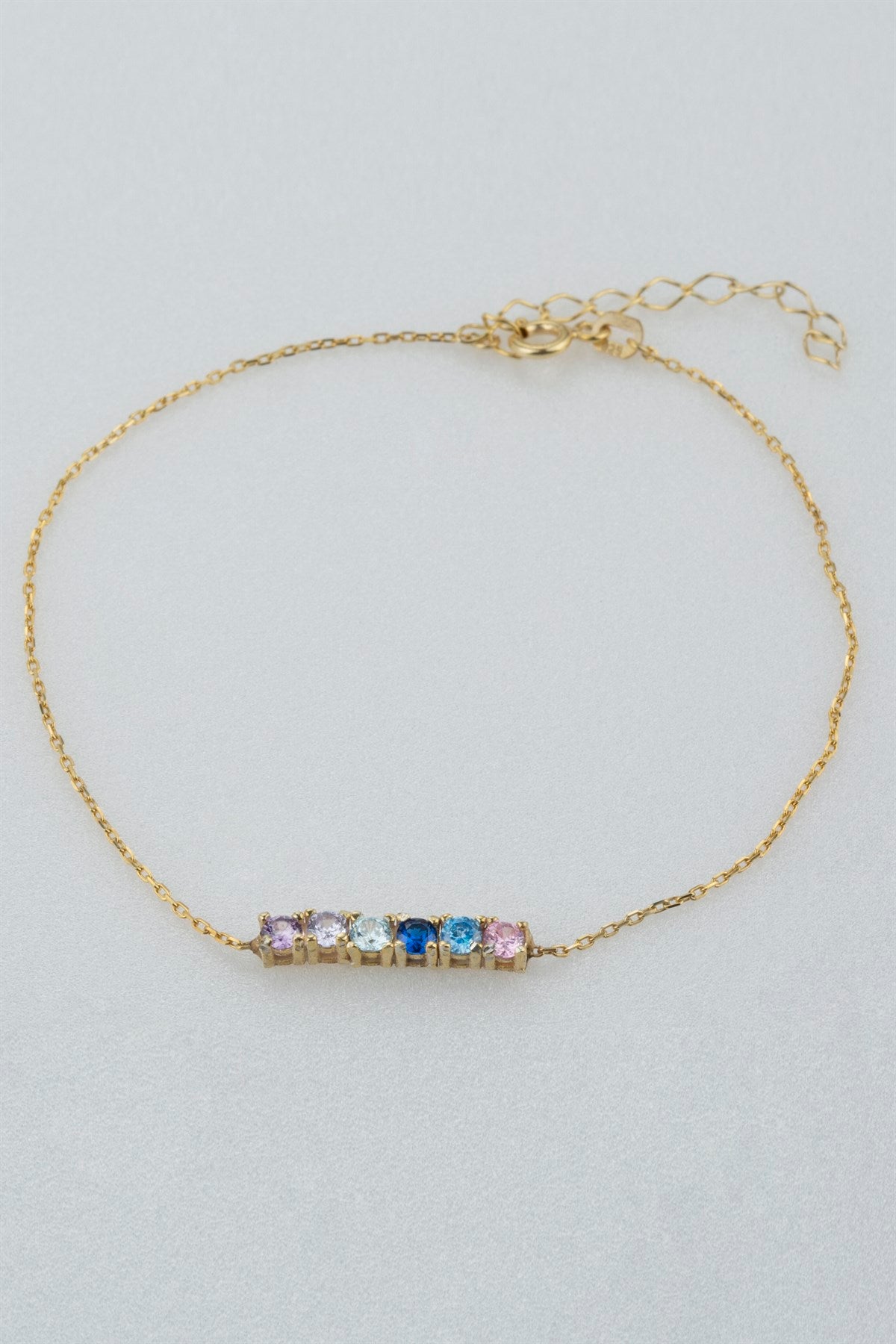 Pulsera de piedras preciosas de colores de plata