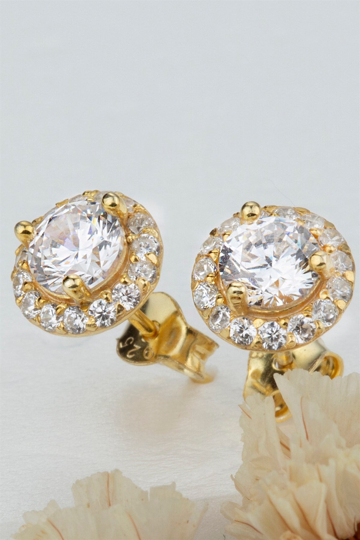 Silver Solitaire Earrings