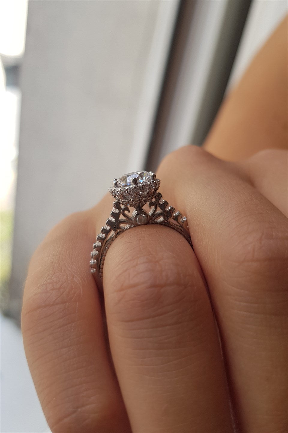Bague solitaire en argent