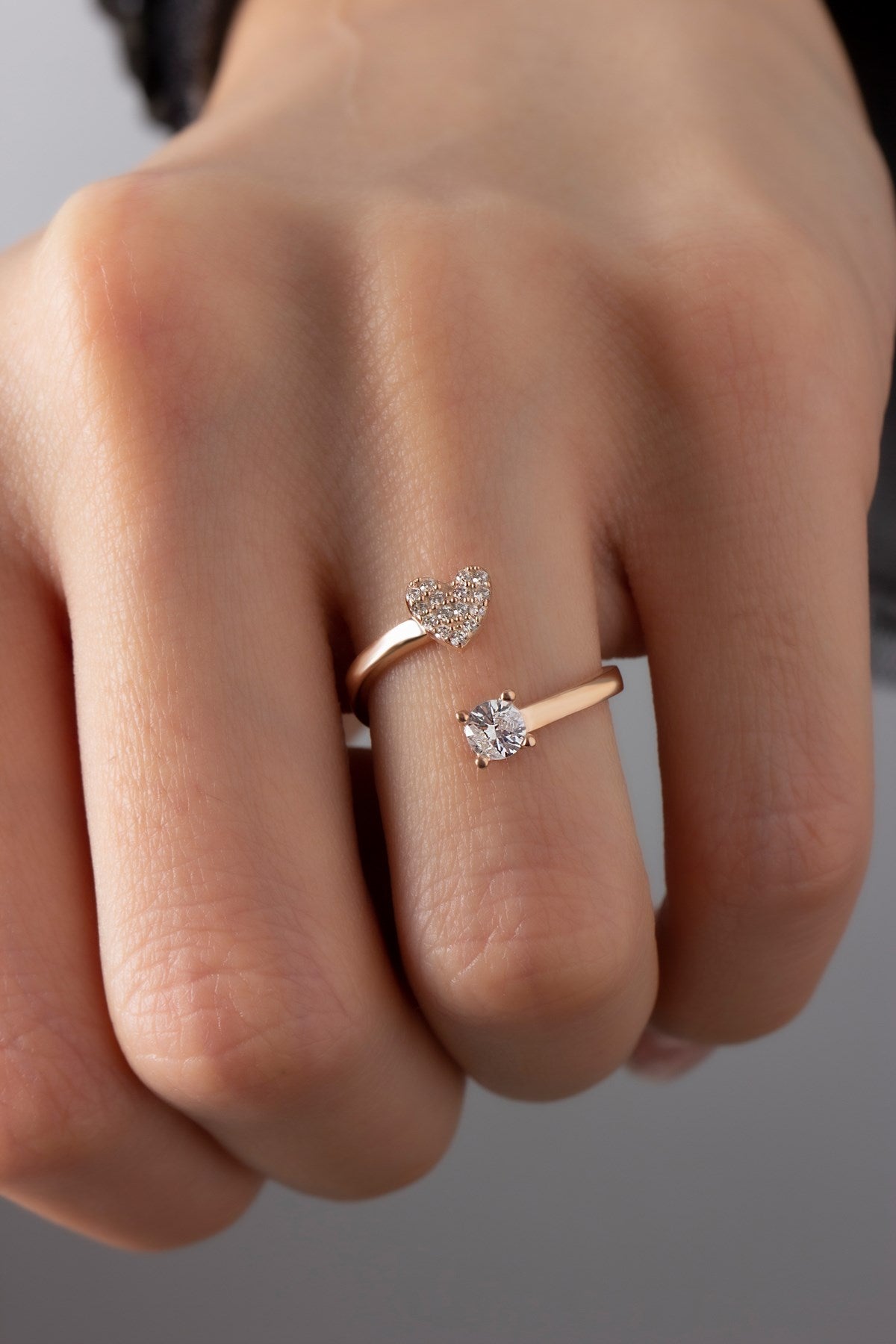 Anillo Corazón Ajustable Plata