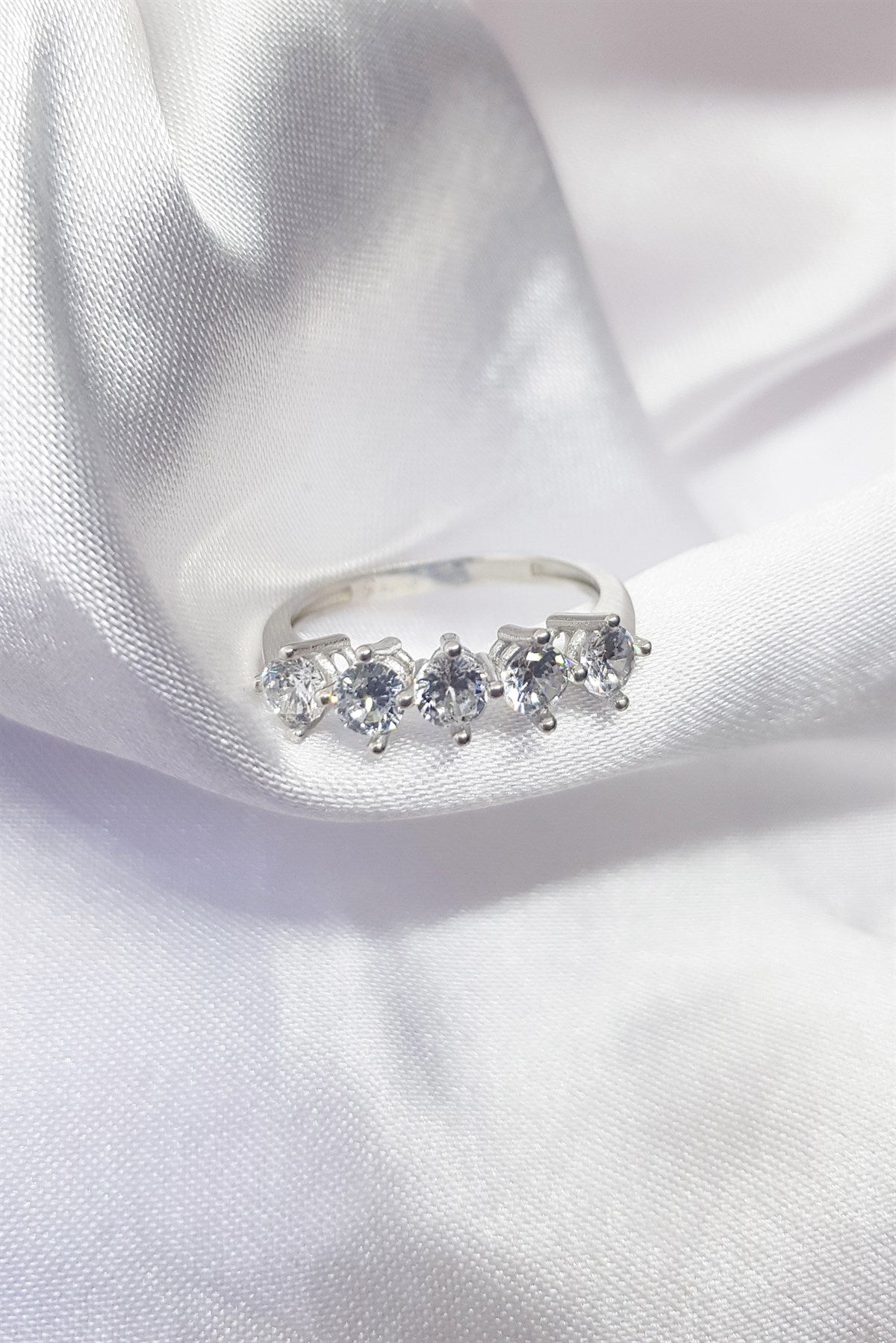 Silver Five Stones Ring