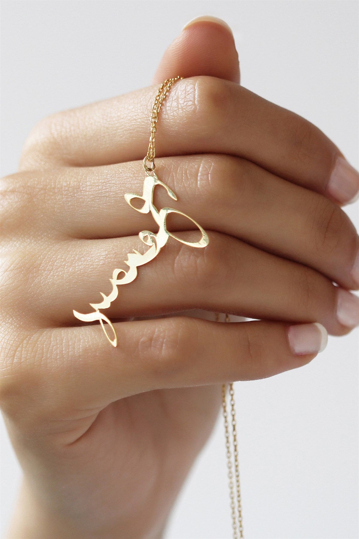 Silver Hand Writing Name Necklace