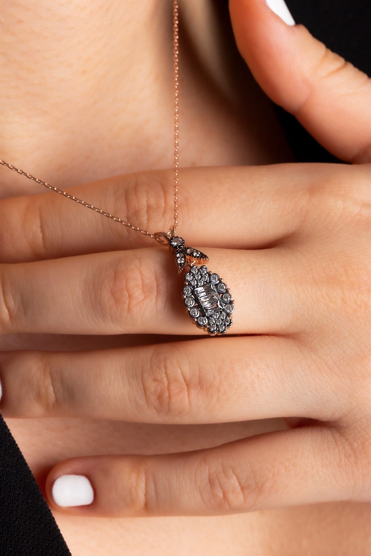 Silver Gemstone Baguette Gemstone Necklace Earrings Ring Set