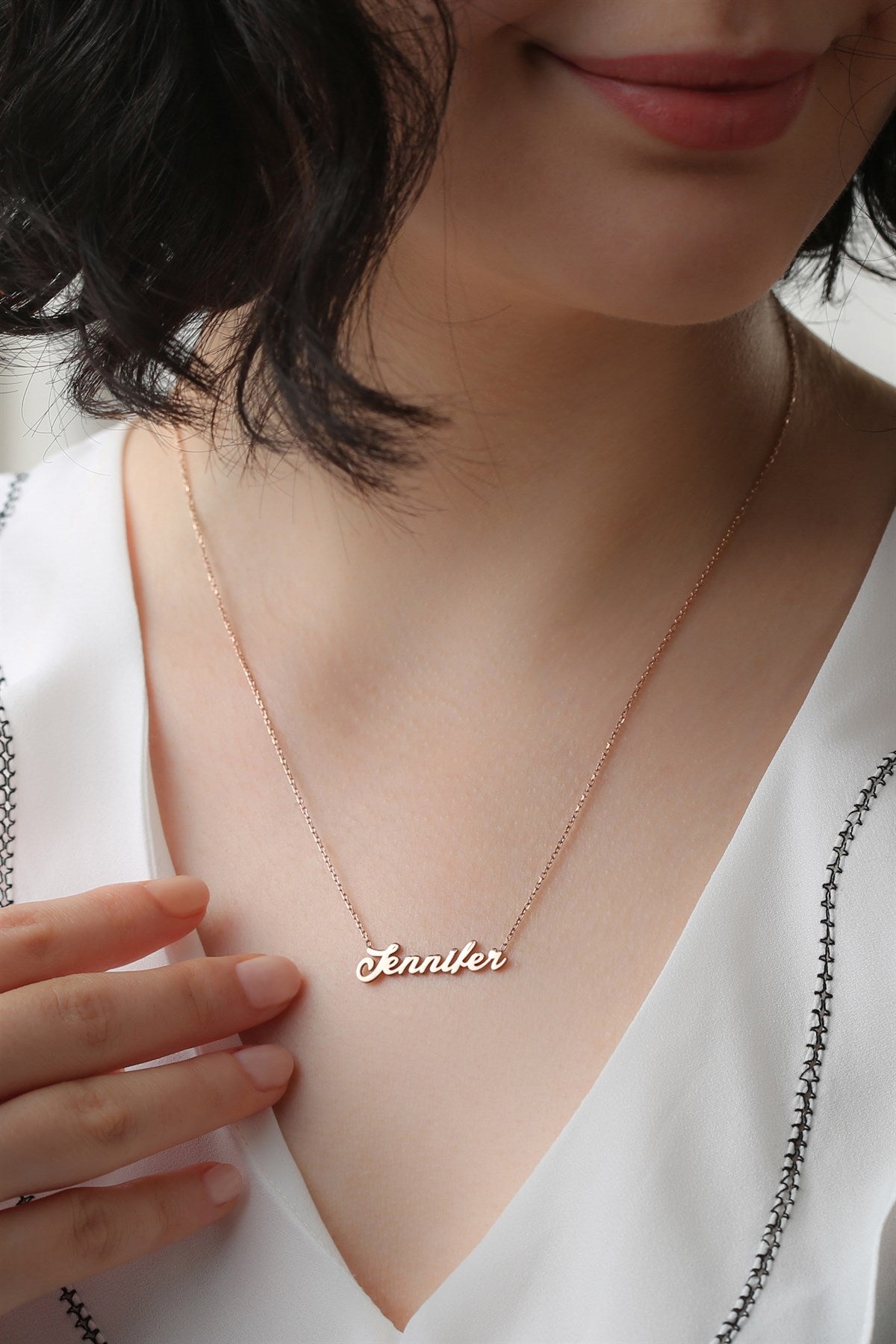 Silver Hand Writing Name Necklace