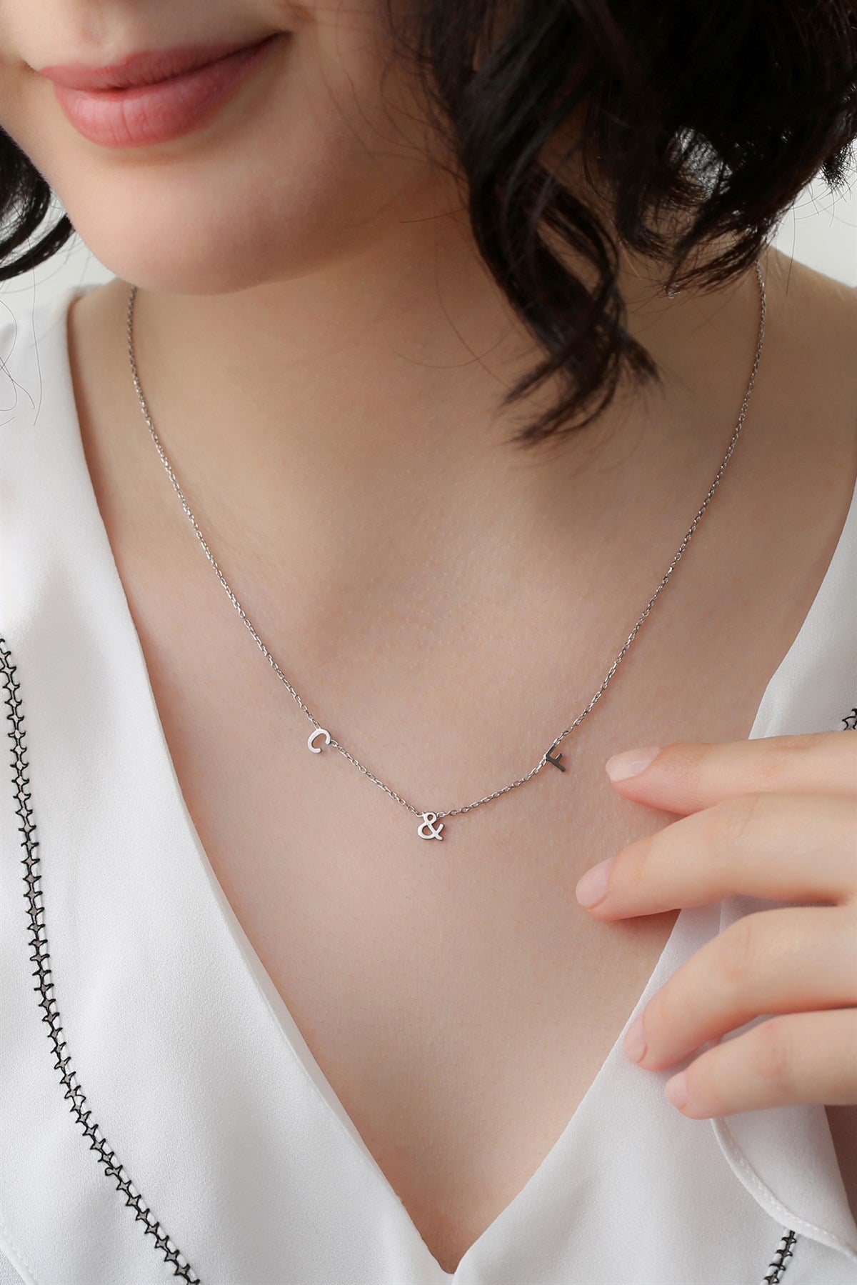 Collier initial en argent