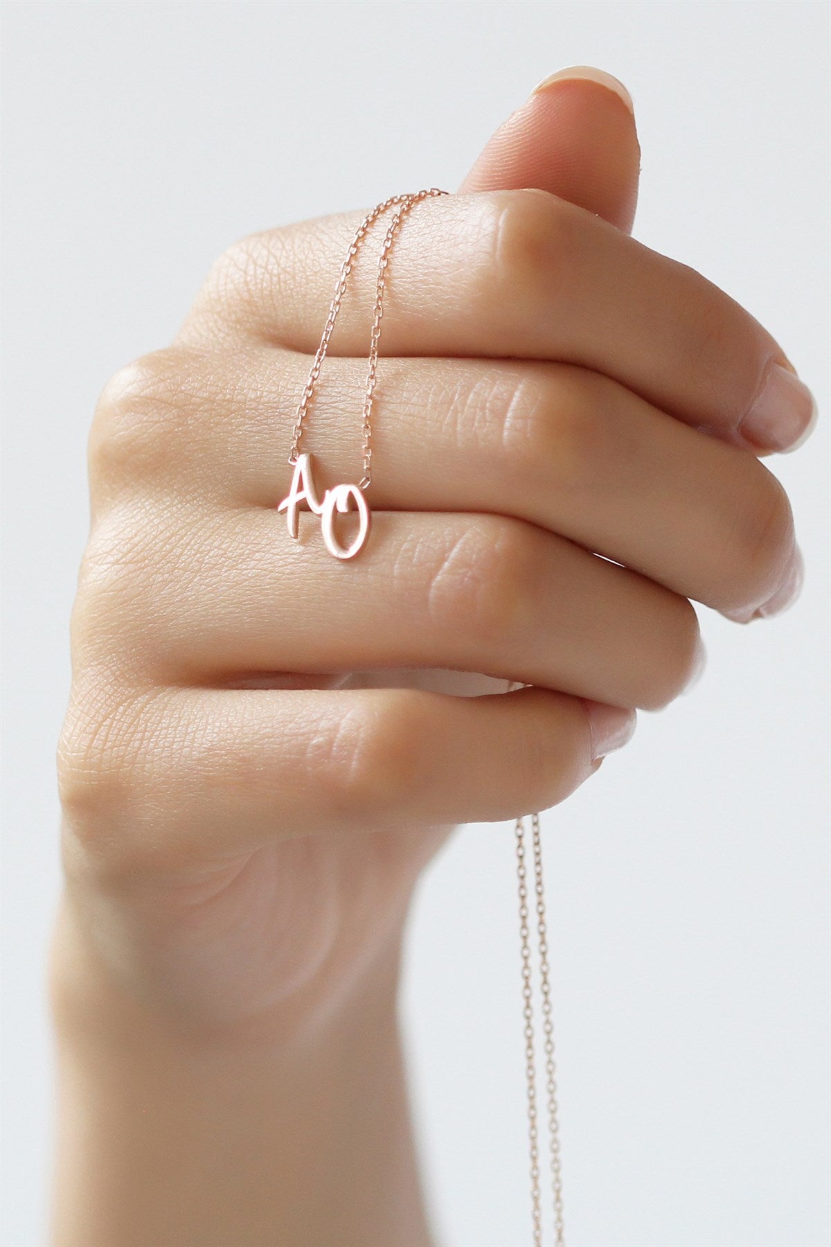 Silver Double Initial Necklace