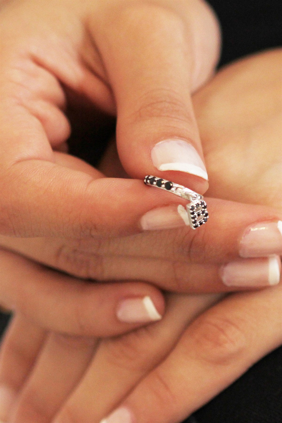 Silver Initial Earrings