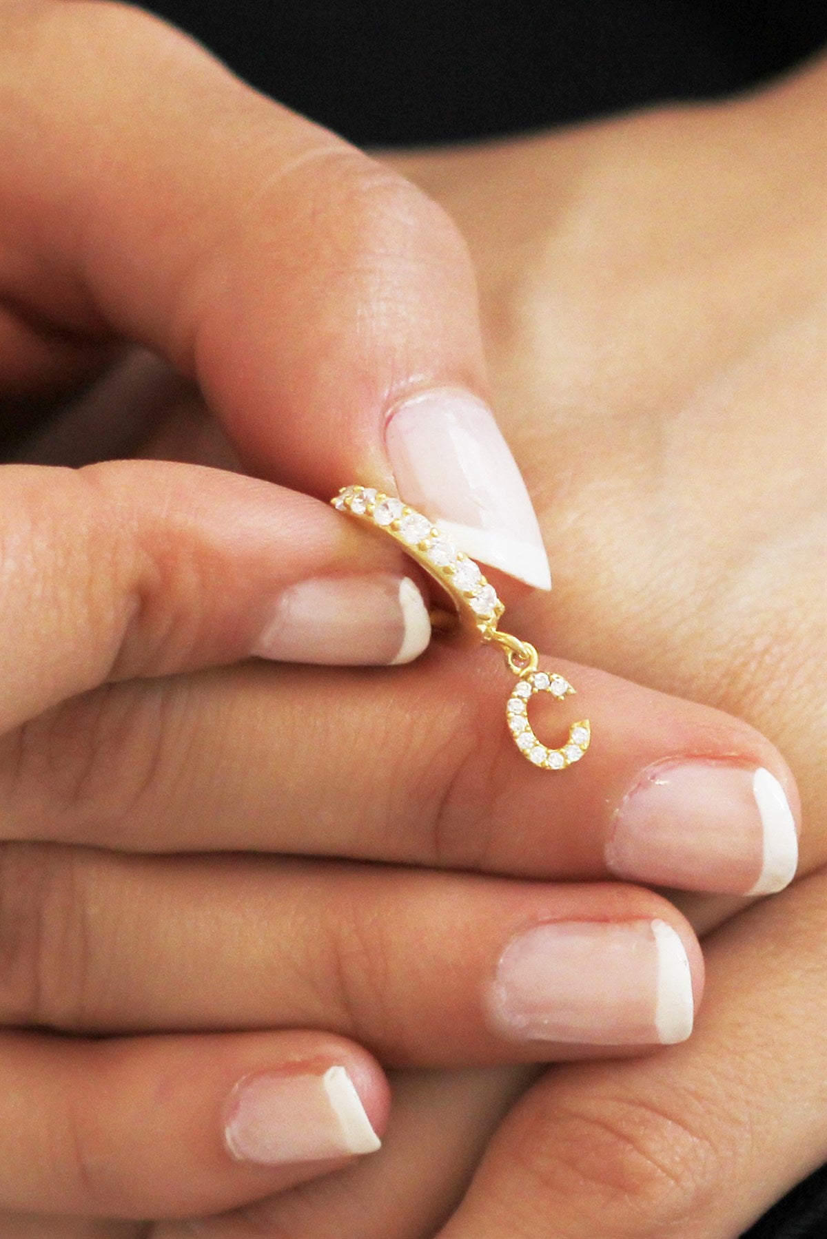 Silver Initial Earrings