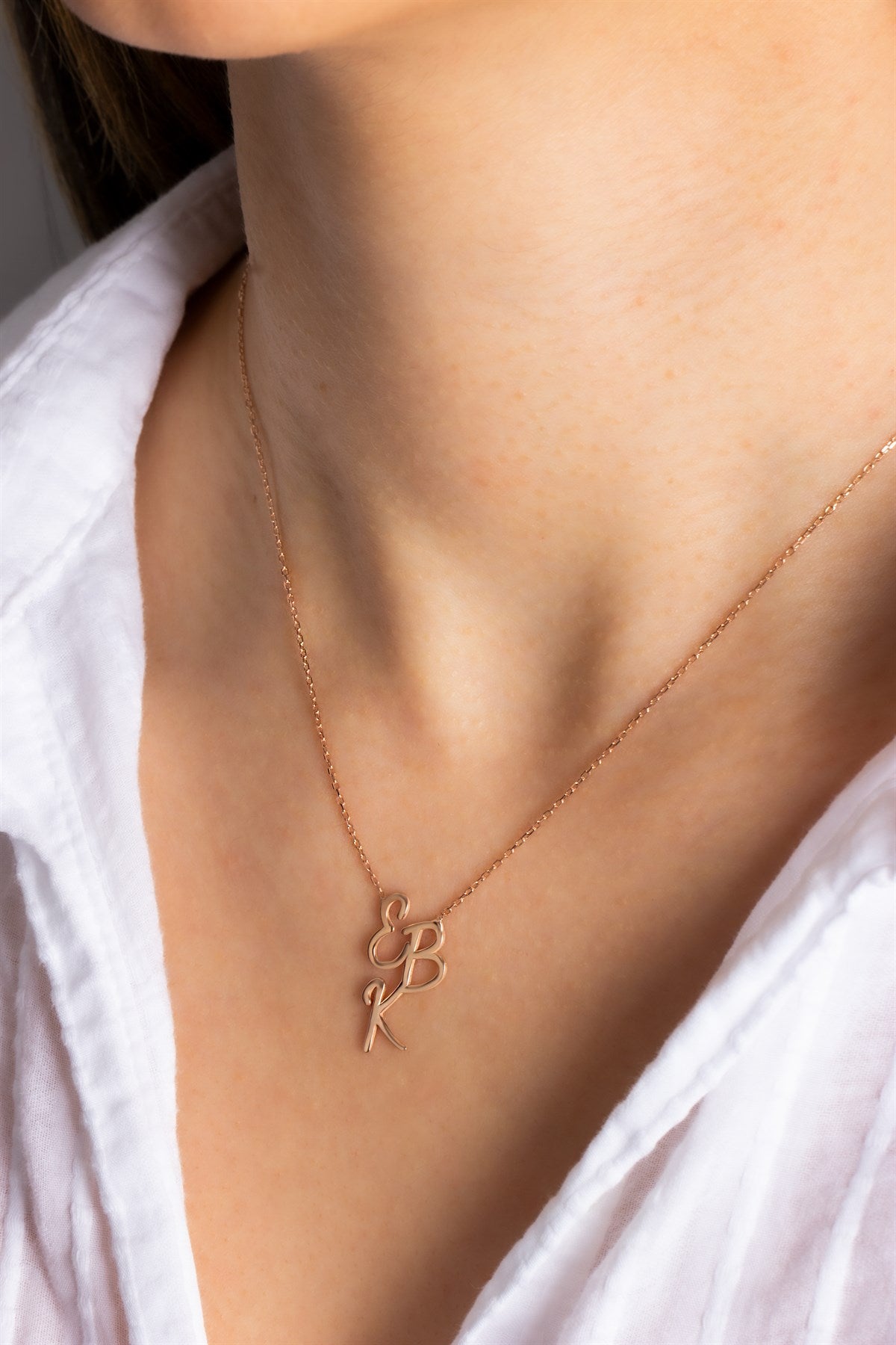 Silver Three Initial Necklace