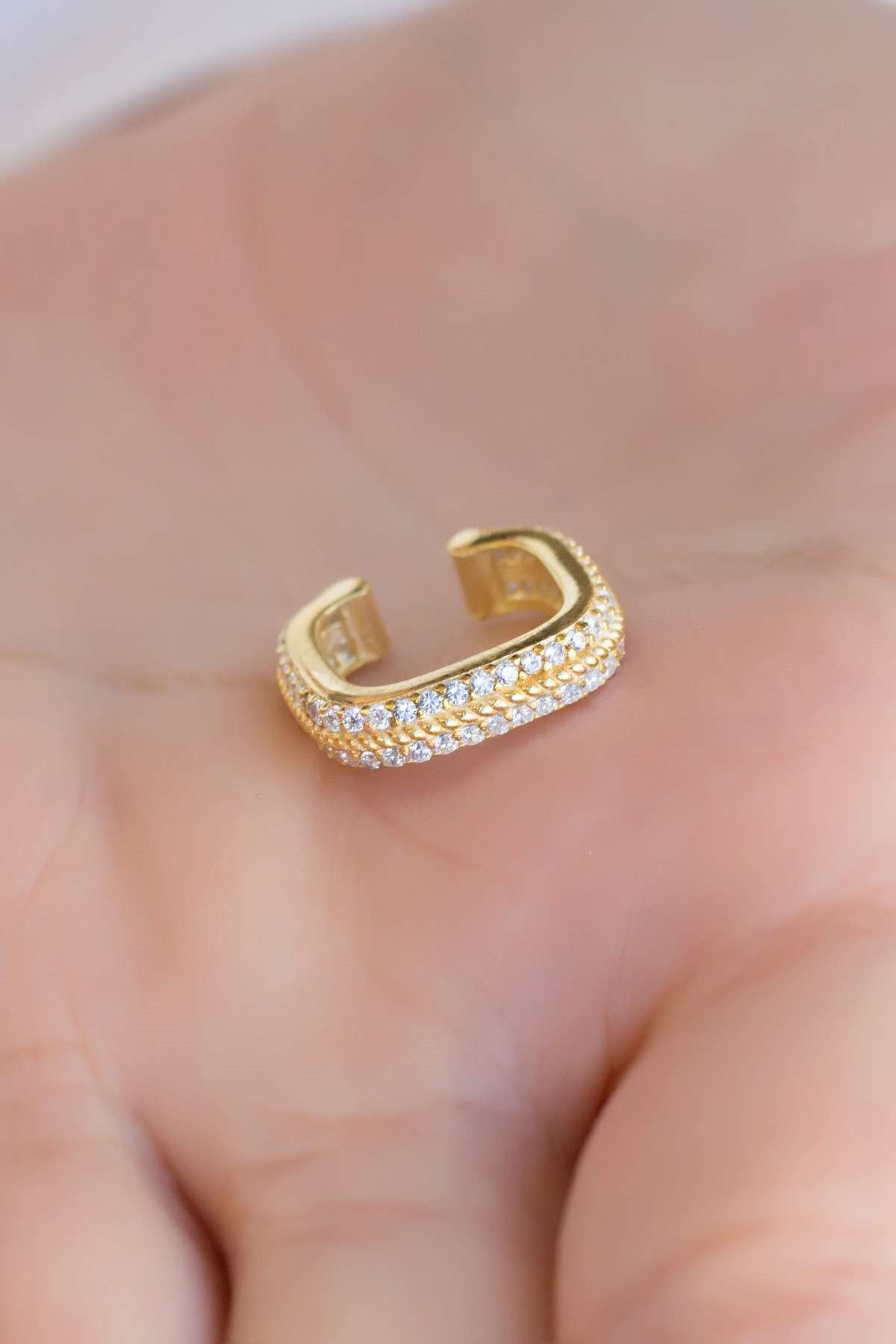 Silver Square Cartilage Earrings