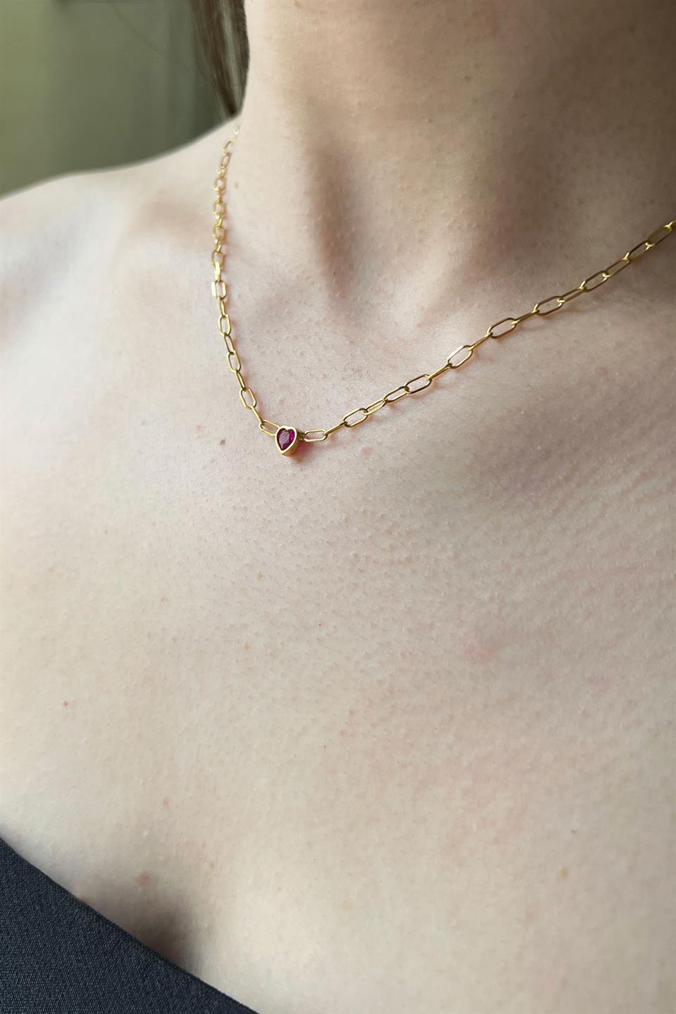 Silver Minimal Birth Stone Necklace