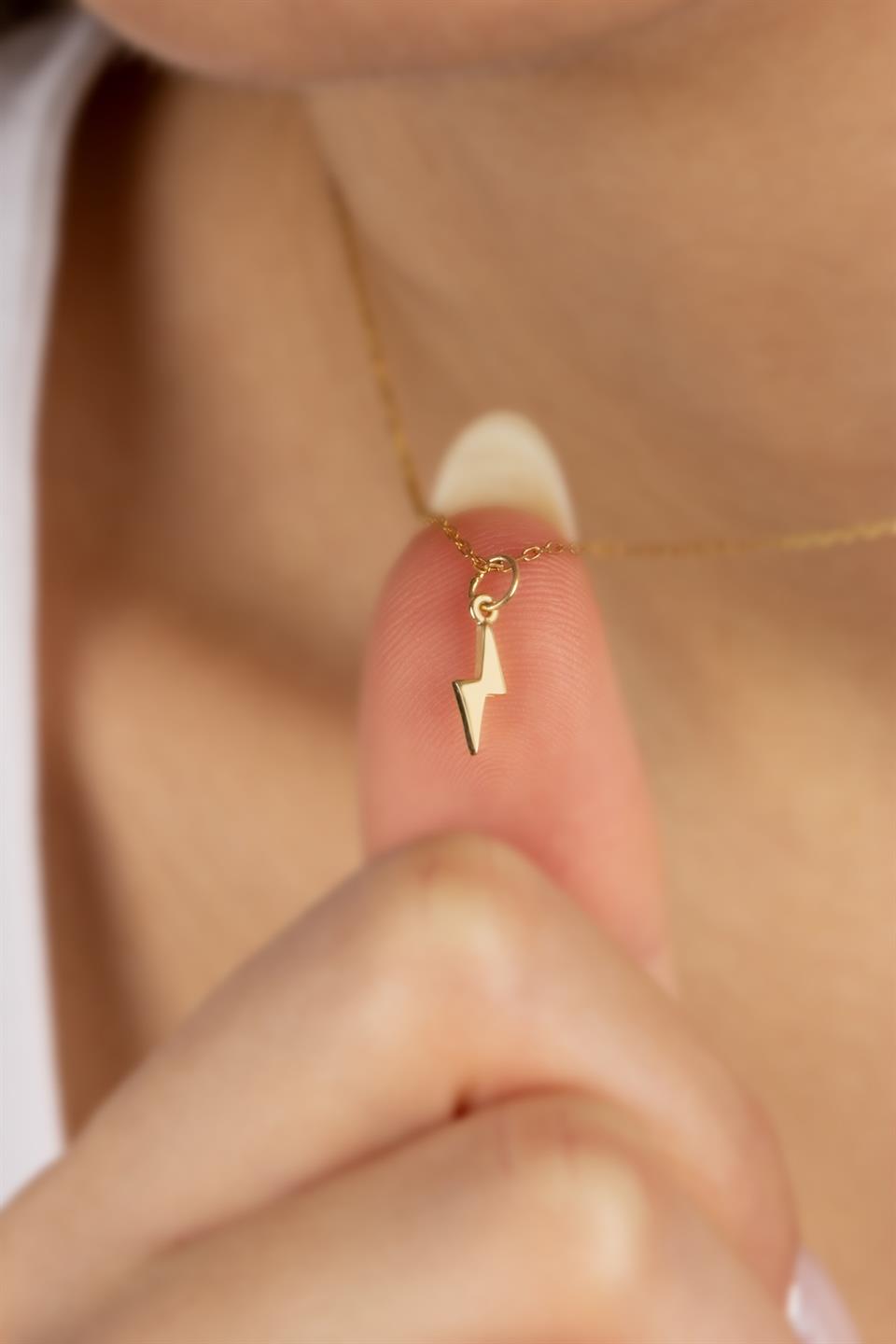 Silver Minimal Lightning Necklace