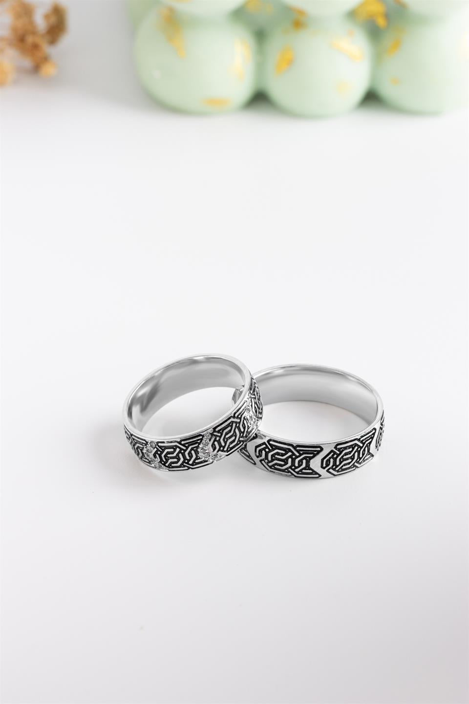 Anillo Plata 6 mm Con Motivo