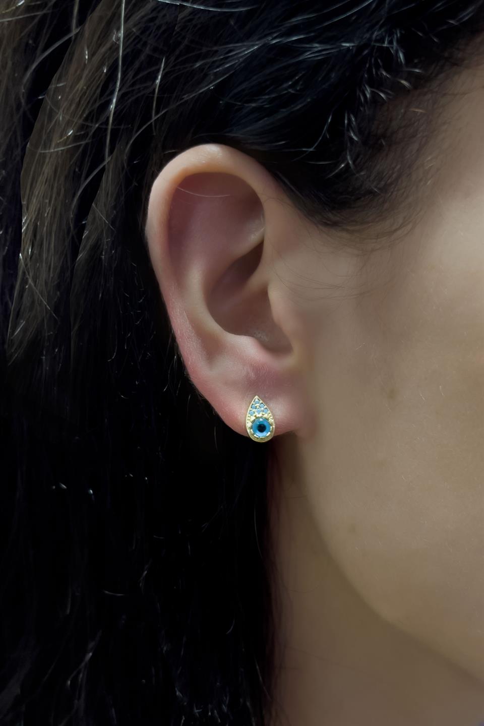 Silver Evil Eye Drop Earrings