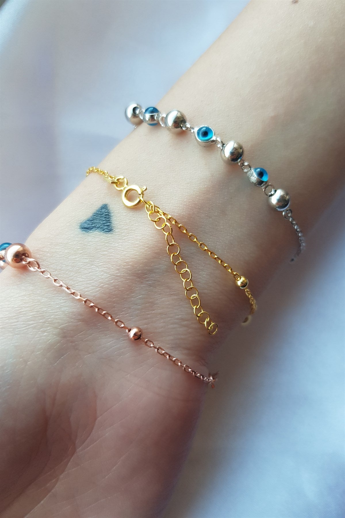 Silver Evil Eye Ball Bracelet