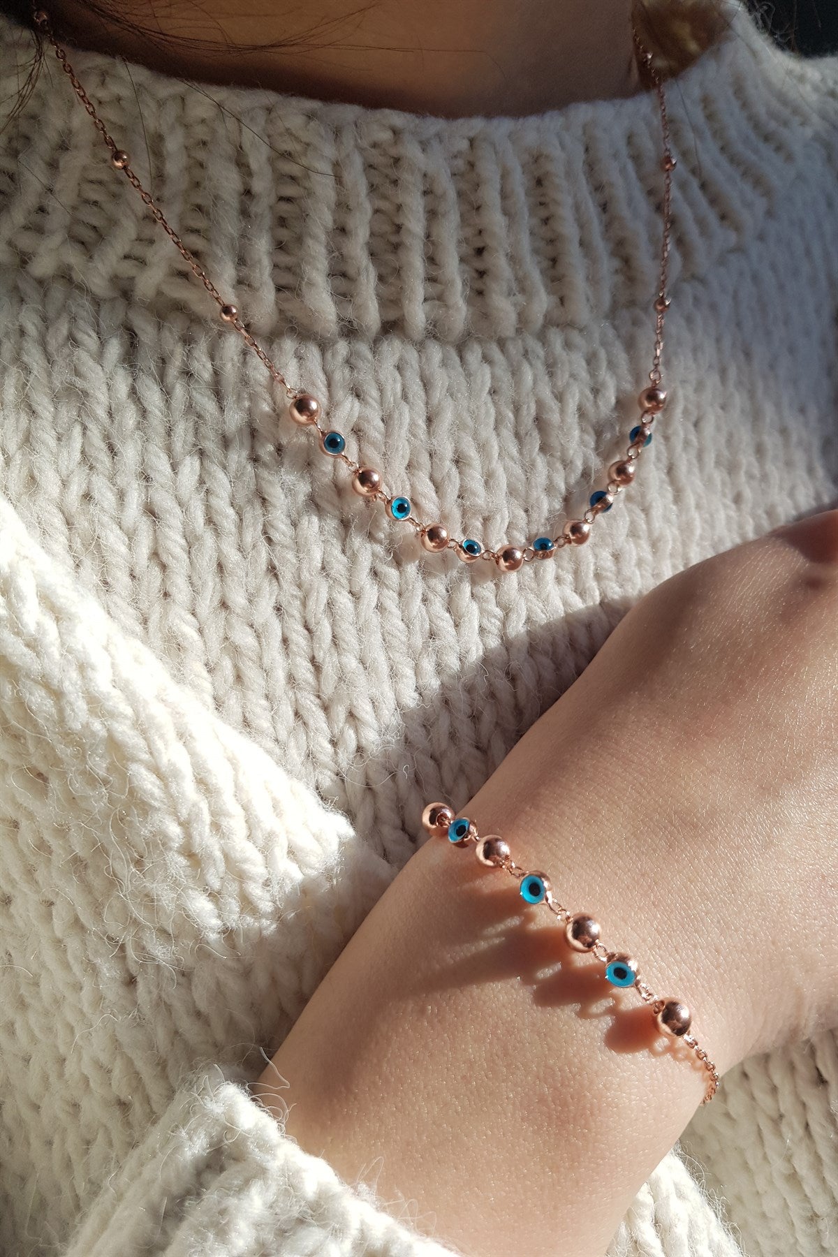 Silver Evil Eye Ball Necklace