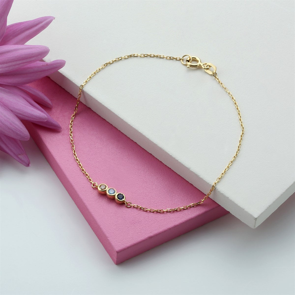 Silver Colorful Gemstone Necklace Bracelet Mini Set