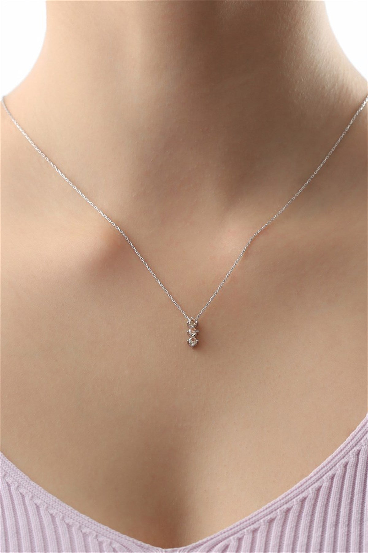 Silver Green Gemstone Necklace