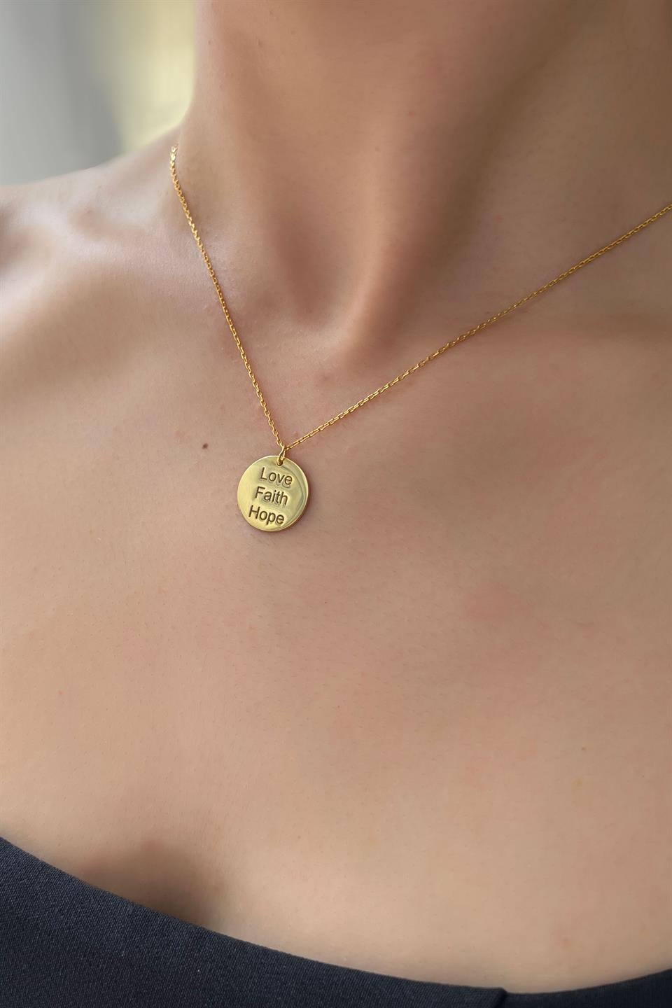 Silver Love, Faith, Hope Necklace